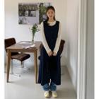 Button-up Long Overall Dress