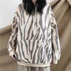 Zebra Pattern Hoodie