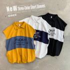 Colorblock Embroidered Sleeveless T-shirt