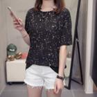 Short-sleeve Galaxy Print T-shirt