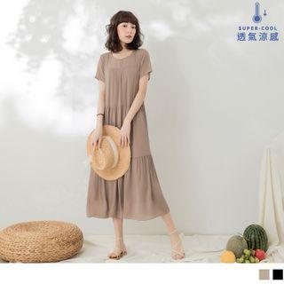 Short Sleeve Layered Chiffon Dress