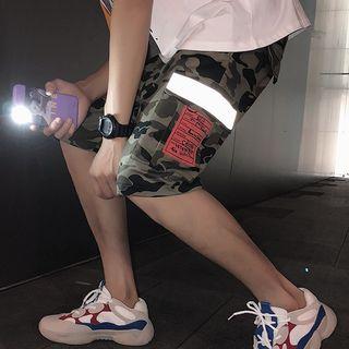 Reflexive Panel Camo Cargo Shorts