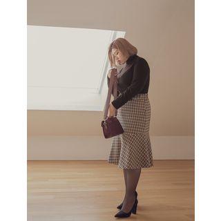 Plus Size Turtle-neck Textured Top
