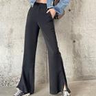 Slit Hem Wide-leg Dress Pants