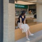 [cle.] A-line Long Satin Skirt