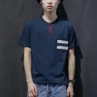 Short-sleeve Stripe Pocket T-shirt