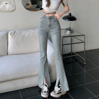 Low Waist Strappy Bootcut Jeans