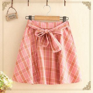 Gingham Tie-waist Skirt