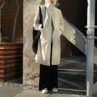 Hooded Long Jacket Almond - One Size