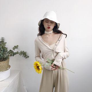 Plain Button Cardigan