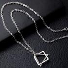 Geometric Pendant Stainless Steel Necklace 73 - Silver - One Size