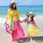Family Matching Elbow-sleeve A-line Maxi Dress