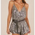 Spaghetti-strap Sequined Romper