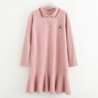 Long-sleeve Rabbit Embroidered Polo Dress