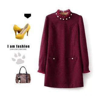 Embellished Long-sleeve Dress