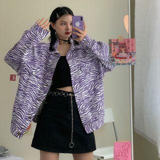 Zebra Print Denim Jacket