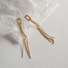 Alloy Rhinestone Fringed Earring 1 Pair - S925 Silver Stud Earrings - Gold - One Size