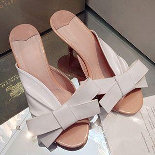 Bow Kitten Heel Slide Sandals
