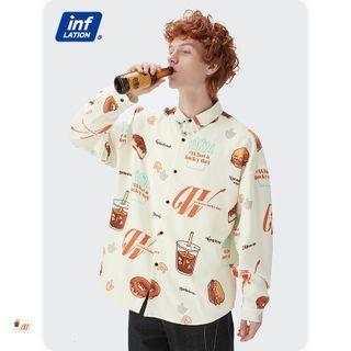 Cartoon-print Loose Shirt