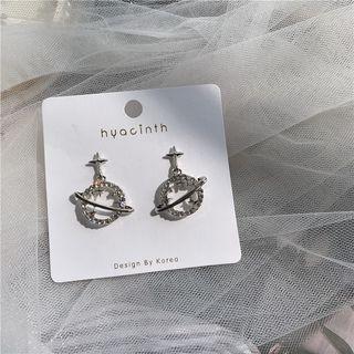 Star Stud Earring / Clip On Earring 1 Pair - Platinum - 925 Silver - Earrings - One Size