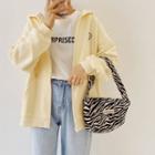 Zebra Print Shoulder Bag Almond Yellow - One Size