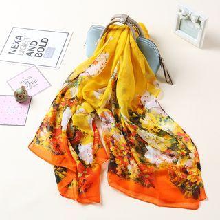 Butterfly Flower Scarf Tangerine - One Size