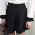 Scallop-edge Mini A-line Skirt