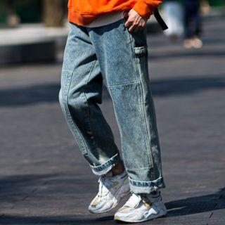 Plain Pocket Detail Jeans