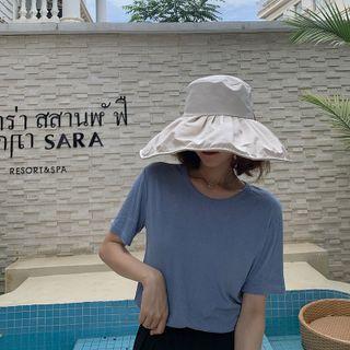 Ruched Back Slit Bucket Hat