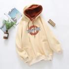 Dog Embroidered Hoodie Almond - One Size