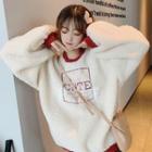 Faux Shearling Embroidered Sweatshirt Off-white - One Size