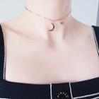 Moon & Star Pendant Stainless Steel Choker Rose Gold - One Size