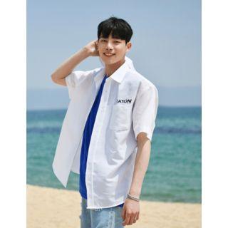 Vacation Lettering Loose-fit Shirt