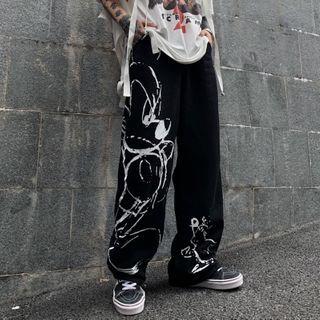 Cartoon Print Wide Leg Pants