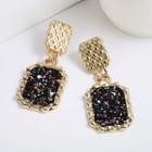 Rhinestone Dangle Earring 1 Pair - Blue & Red & Black & Gold - One Size