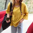 Cutout Choker-neck Short-sleeve T-shirt