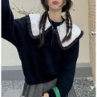 Detachable Collar Sweater Black - One Size