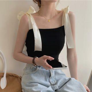 Two-tone Camisole Top Black - One Size