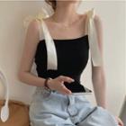 Two-tone Camisole Top Black - One Size