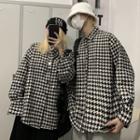 Couple Matching Long Sleeve Houndstooth Shirt