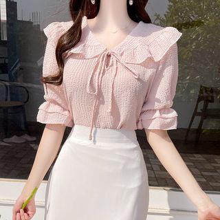 Capelet Seersucker Blouse