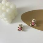 Bear Ear Stud 01 - Earrings - Gray - One Size