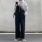 Back Strap Wide-leg Jeans