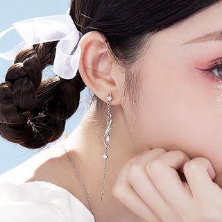 Wings Alloy Dangle Earring 1 Pair - Silver - One Size