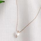 Faux Pearl Heart Pendant Necklace 1 Pc - 01 - Heart - White - One Size
