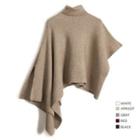 Mock-neck Asymmetrical Sweater Cape