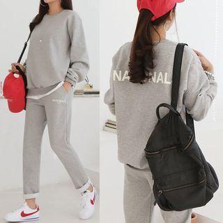 Set: National Printed Napped Sweatshirt + Sweatpants