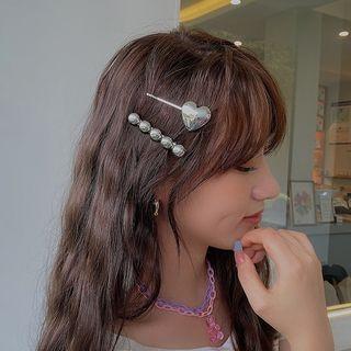 Set Of 2: Alloy Hair Clip Set Of 2 - Alloy Hair Clip - Silver - One Size