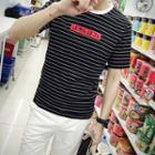 Applique Stripe Short-sleeve T-shirt