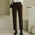 Slit-side Fleece-lined Straight-leg Pants